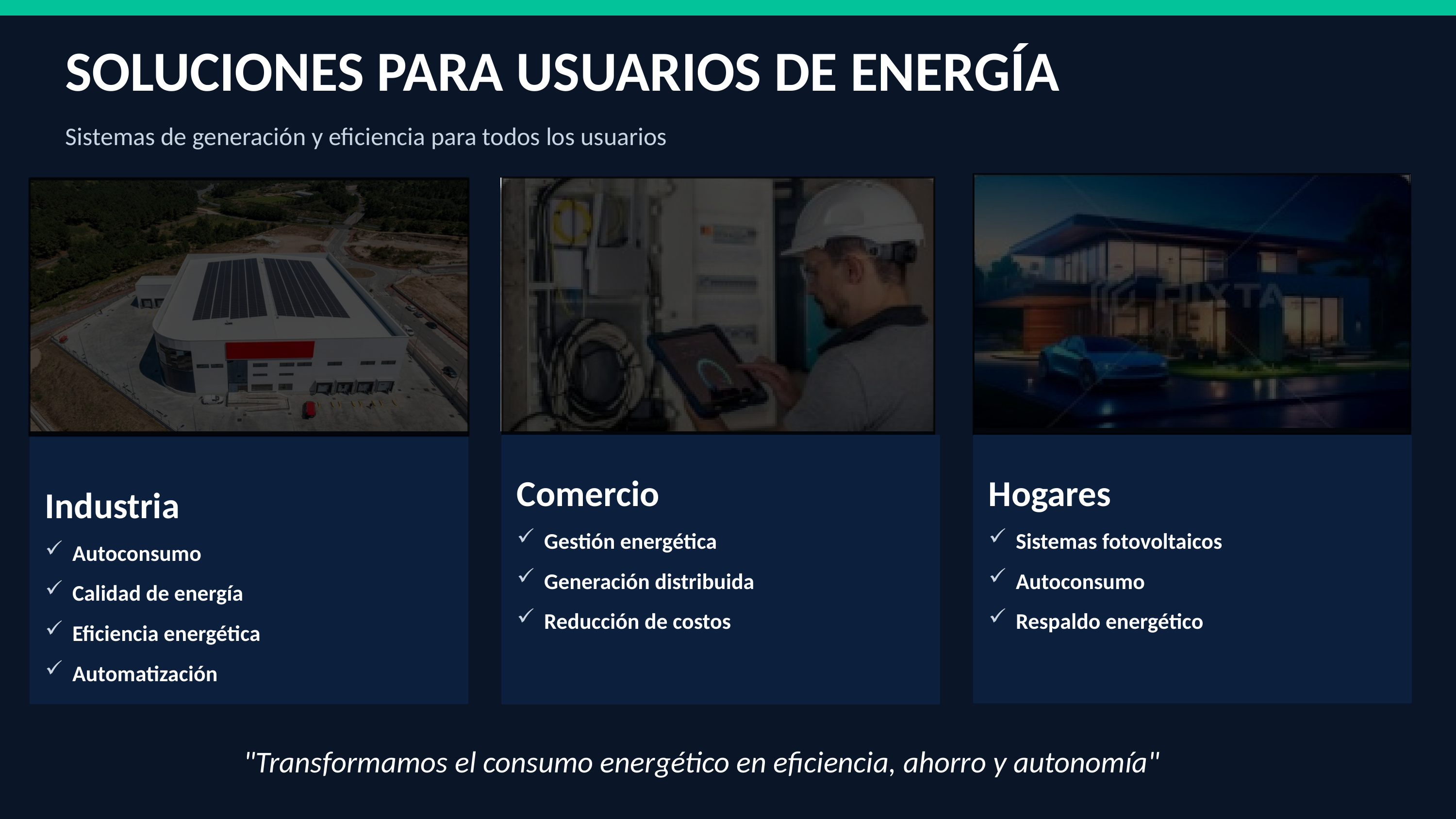 Soluciones para usuarios de energía